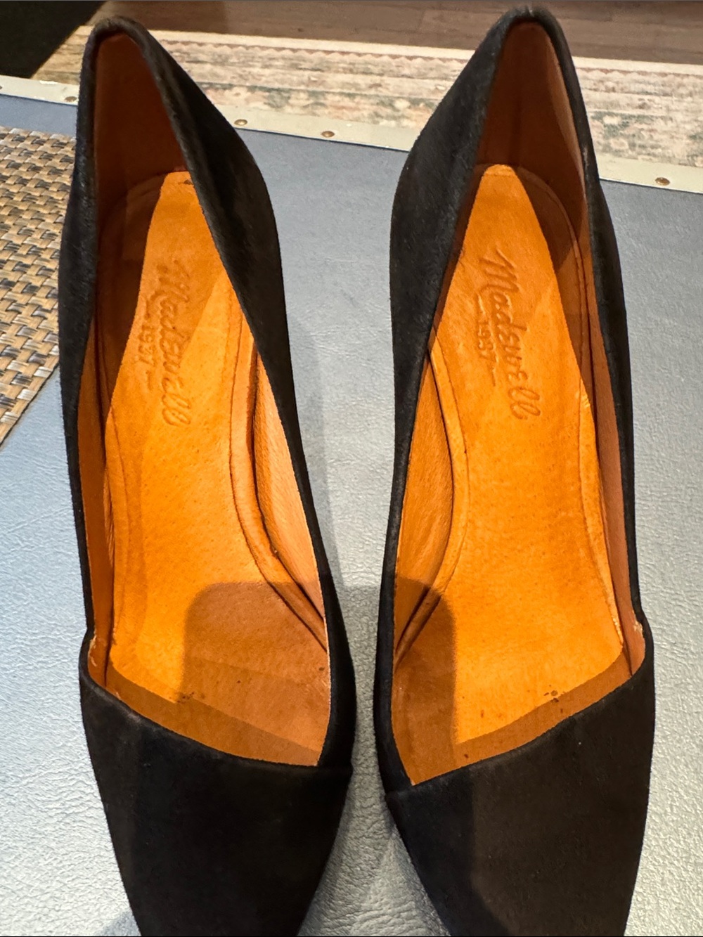 Madewell Black Suede Pointed Pumps
